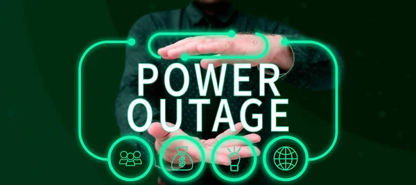 サインを示すインスピレーション Power Outage Businessコンセプト目標を達成するための仲間に影響を与える能力 — ストック写真