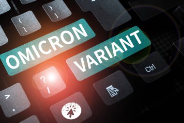 Kavramsal gösterim Omicron Variant, yeni bir tür koronavirüsün neden olduğu hafif ve şiddetli solunum hastalıkları