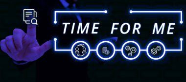 Benim için kavramsal gösterim zamanı, internet kavramı kendimle olmak için bir dakika ayıracağım rahatla mutluluğu meditasyon yap