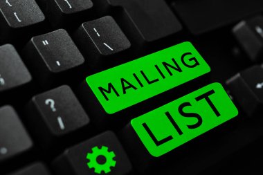 Kavramsal başlık E- posta Listesi, periyodik posta dağılımına abone olanların Kavramsal fotoğraf listesi