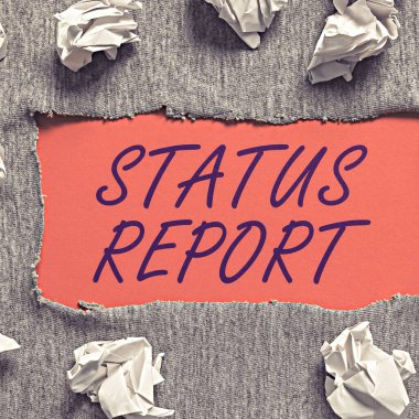 Durum Raporunu, Kavramsal Fotoğraf Güncelleme Özetini gösteren metin işareti