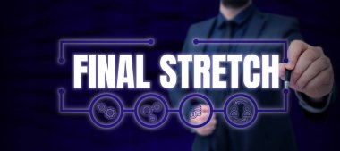 Metin gösterimi yazılıyor Son Gerinme, Kavrama anlamı Son Bacak Kapanış Yuvarlak Son Sahne Finali Sonucu