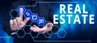 Kavramsal başlık: Gayrimenkul, kavramsal fotoğraf arazi ve üzerindeki binalardan oluşan mülkiyet