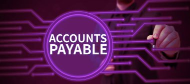 Ödenebilir Hesaplar sunan metin başlığı, bir şirketin tedarikçilerine borçlu olduğu iş genel görünümü parası bir sorumluluk olarak