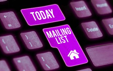 Bir periyodik posta dağılımına abone olanların Konsept fotoğraf listesi, E- posta Listesini imzalayın