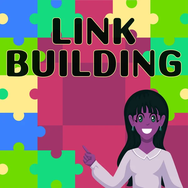 Link Building Concept Jelentése Seo Term Exchange Links Acquire Hyperlinks — Stock Fotó