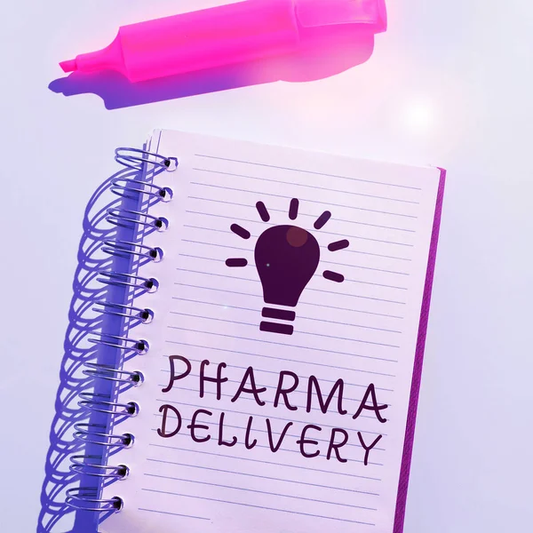 Hand Writing Sign Pharma Delivery Business Concept Getting Your Prescriptions — Stock Photo, Image
