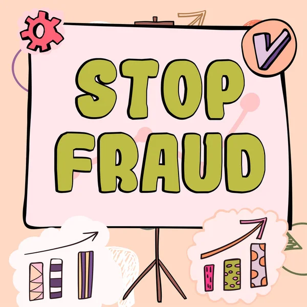 Τίτλος Κειμένου Που Παρουσιάζει Stop Fraud Επιχειρηματική Ιδέα Εκστρατεία Συμβουλεύει — Φωτογραφία Αρχείου