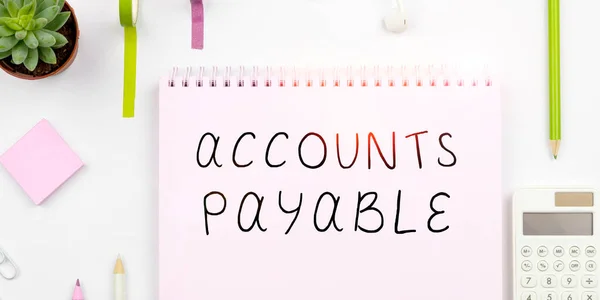 Text sign showing Accounts Payable, Business showcase money owed by a business to its suppliers as a liability