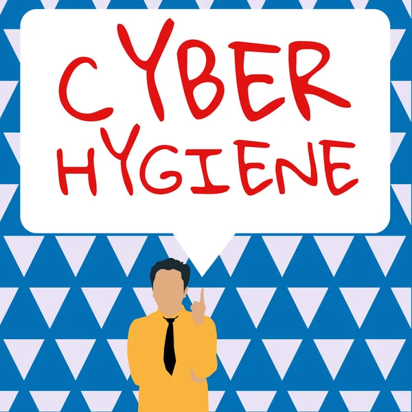 Légende Textuelle Présentant Approche Cyber Hygiène Business Des Mesures Que — Photo