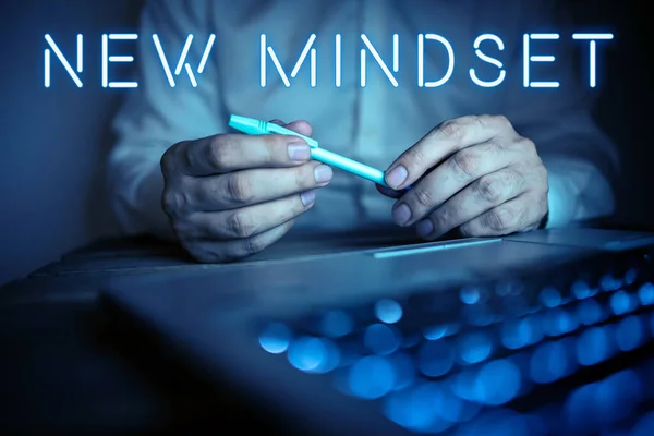 Text Bildtext Som Presenterar New Mindset Business Showcase Mental Attityd — Stockfoto
