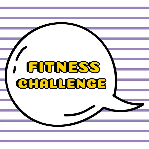 Writing displaying text Fitness Challenge, Business concept condition of being physically fit and healthy in good way
