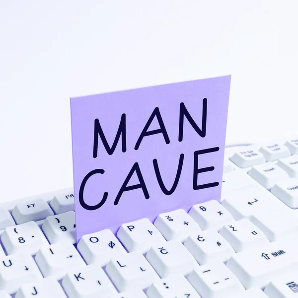 Text Caption Presenting Man Cave Business Overview Room Space Area — 스톡 사진