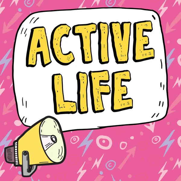 Logga Som Visar Aktivt Liv Affärsöversikt Livsstil Som Integrerar Fysisk — Stockfoto