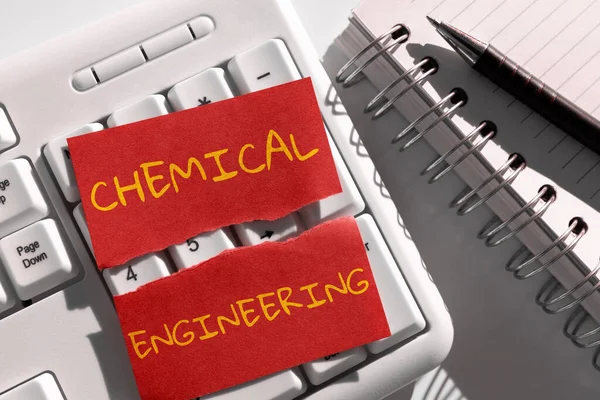 Conceptual caption Chemical Engineering, Business concept developing things dealing with the industrial application of chemistry