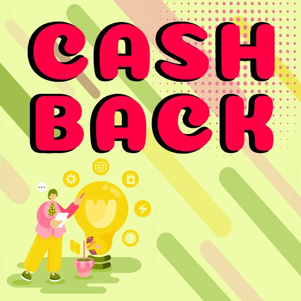 Handskrift Tecken Cash Back Internet Concept Incitament Erbjöd Köpare Viss — Stockfoto