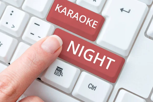 Yazısı Metni Karaoke Gecesi Business Idea Entertainment Bir Makine Tarafından — Stok fotoğraf