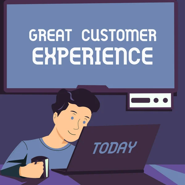 Inspiration Showing Sign Great Customer Experience Word Responding Clients Friendly — 스톡 사진