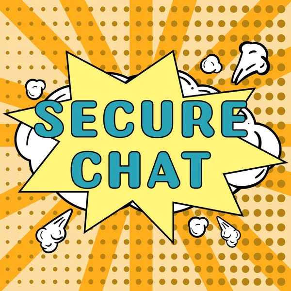 Conceptual Display Secure Chat Business Approach Approach Protect Messages Sent — 스톡 사진