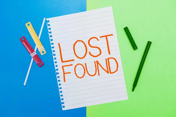 Conceptual Caption Lost Found Business Overview Things Left May Retrieve — Stock Photo, Image