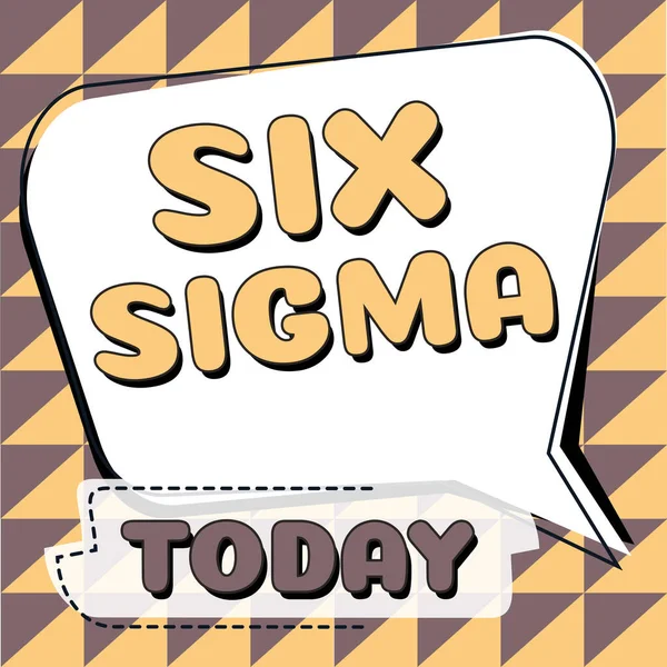 Εννοιολογική Λεζάντα Six Sigma Έννοια Σημαίνει Τεχνικές Διαχείρισης Για Βελτίωση — Φωτογραφία Αρχείου