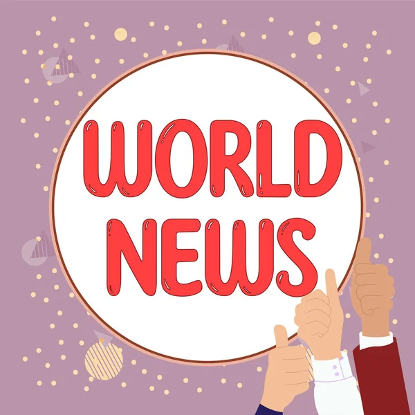 Text Sign Showing World News Business Overview Global Noteworthy Information — 스톡 사진