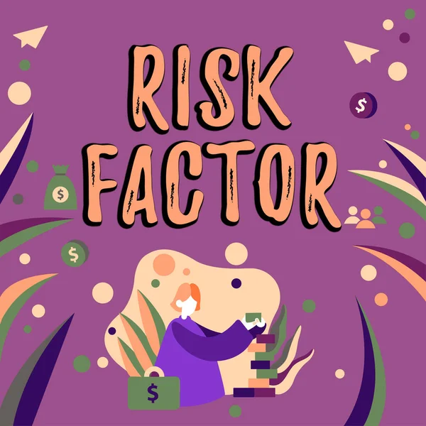 Sign displaying Risk Factor, Concept meaning Something that rises the chance of a person developing a disease