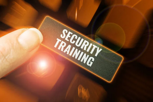 Writing displaying text Security Training, Business approach providing security awareness training for end users