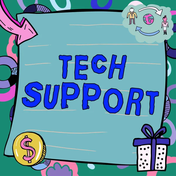 Writing Displaying Text Tech Support Concept Meaning Assisting Individuals Who — Stock Photo, Image