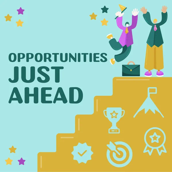 Inspiration Zeigt Zeichen Opportunities Just Ahead Business Konzept Satz Von — Stockfoto