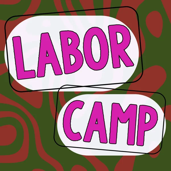 Conceptuele Weergave Labor Camp Concept Betekent Een Strafkolonie Waar Dwangarbeid — Stockfoto