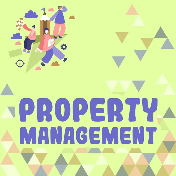 Text Showing Inspiration Property Management Word Written Overseeing Real Estate — Stock Photo, Image