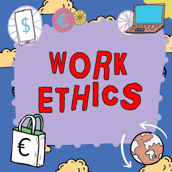Handschrifttekst Work Ethics Business Approach Een Reeks Waarden Gericht Het — Stockfoto