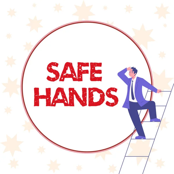 Güvenli Eller Yaklaşımı Dezenfekte Için Ellerin Sterilite Temizliğini Güvence Altına — Stok fotoğraf