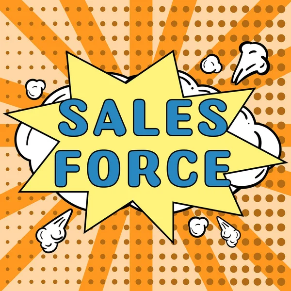 Kézírás Szöveg Sales Force Business Kirakat Felelősek Termékek Vagy Szolgáltatások — Stock Fotó