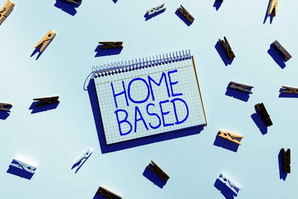 Logga Som Visar Home Based Word För Banktransaktioner Utförs Direkt — Stockfoto