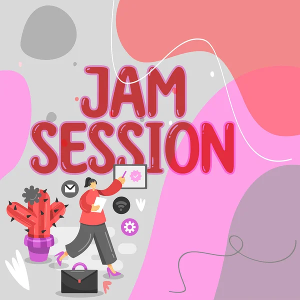 Conceptual Display Jam Session Business Showcase Impromptu Performance Group Musicians — 스톡 사진