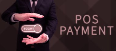 El yazısı imzası Pos Ödeme, İş konsepti müşteri hizmetleri ve mal ve hizmetler karşılığında ödeme sunar