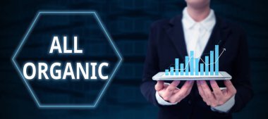 Konsept manşet Sentetik böcek ilaçlarıyla tedavi edilmemiş tüm Organik, İş yaklaşım gıdaları