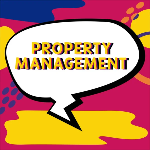 Handwriting Text Property Management Business Overview Overseeing Real Estate Preserved — Stock Photo, Image