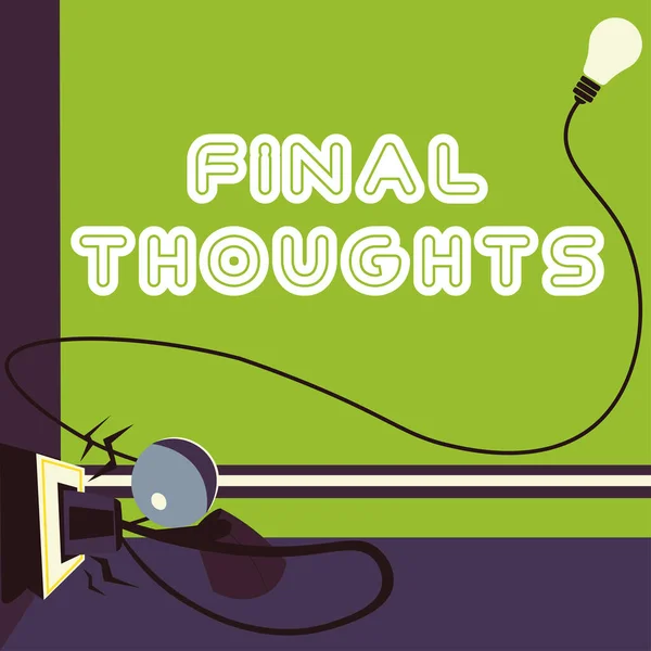 Sign Displaying Final Thoughts Concept Meaning Conclusion Last Analysis Recommendations — 스톡 사진