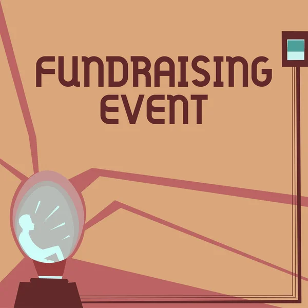Psaní Textu Fundraising Event Internet Koncepční Kampaň Jejímž Účelem Získat — Stock fotografie