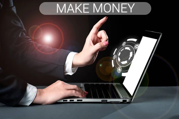 Tekenen Weergeven Make Money Business Concept Het Maken Van Een — Stockfoto