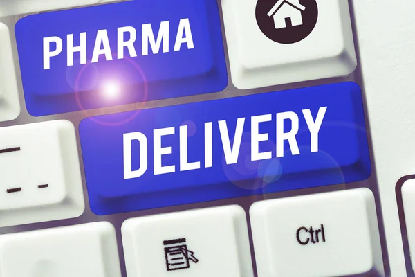 Hand Writing Sign Pharma Delivery Business Approach Getting Your Prescriptions — Stock Photo, Image