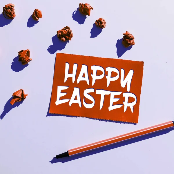 Writing displaying text Happy Easter, Business idea Christian feast commemorating the resurrection of Jesus
