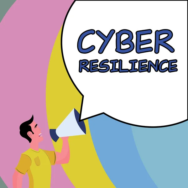 Håndskrift Tegn Cyber Resilience Concept Betyder Foranstaltning Hvor Godt Virksomhed - Stock-foto
