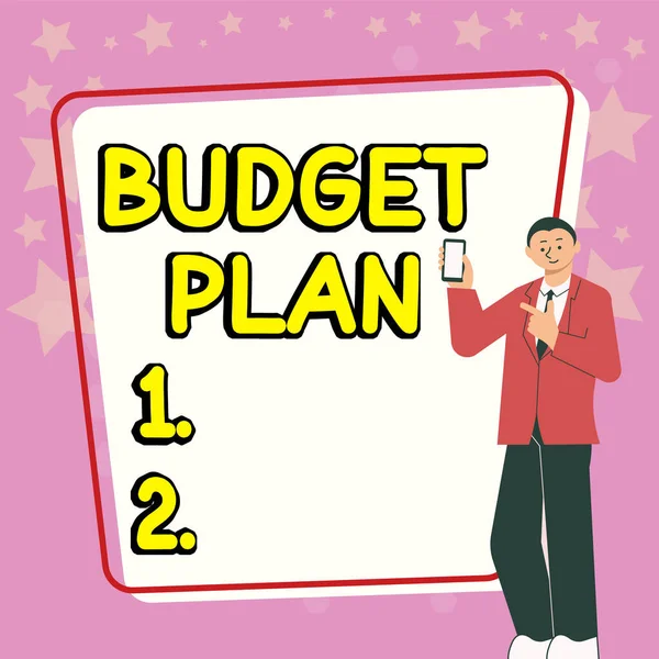 Bütçe Planı Gösteren Metin Imzası Belirli Bir Süre Için Genel — Stok fotoğraf