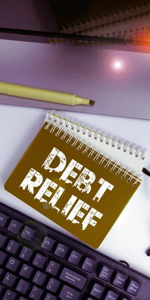 Text Caption Presenting Debt Relief Business Idea Partial Total Remission — 스톡 사진