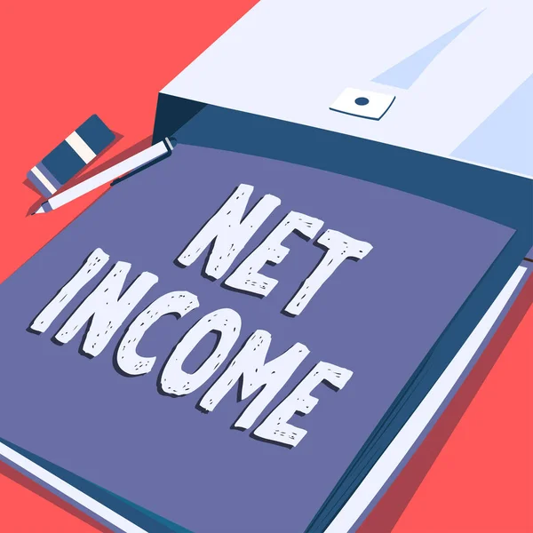 Schriftelijke Weergave Van Tekst Netto Inkomsten Bedrijfseconomisch Overzicht Van Resterende — Stockfoto