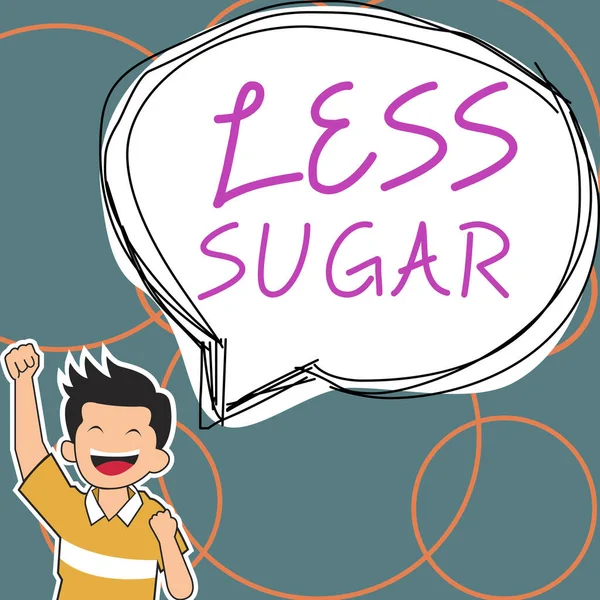 兆候を示すインスピレーション以下の砂糖 ビジネスコンセプト私たちが食べる食べ物や飲み物の甘さのボリュームを下げる — ストック写真